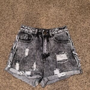 SHEIN black distressed shorts size XS